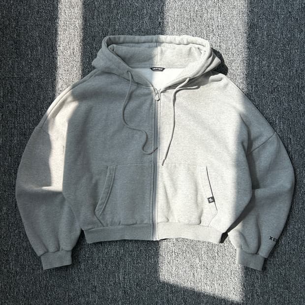 젝시믹스 멜란지그레이 내핑 후드집업