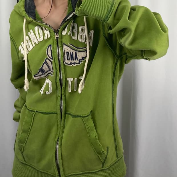 아베크롬비 로고 그린 후드집업