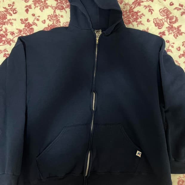 00s 러셀 애슬레틱 후드집업 네이비