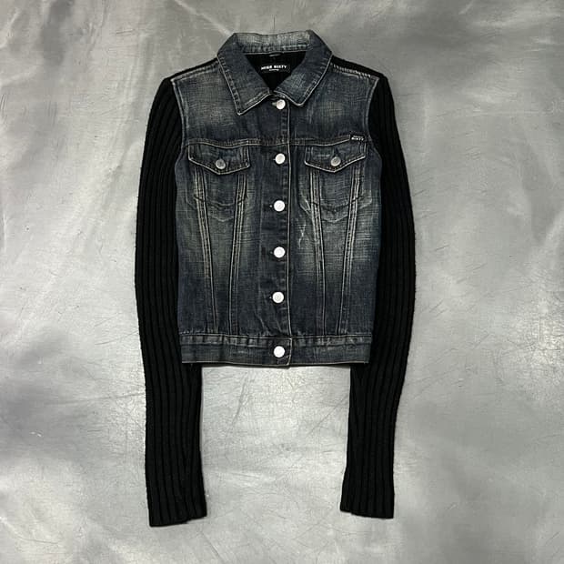  미스식스티 니트 배색 트러커 자켓 y15585