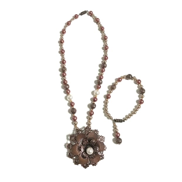 (세트가) 일본 빈티지 목걸이 팔찌 세트 오리엔탈 동양풍 엔틱 고스 로리