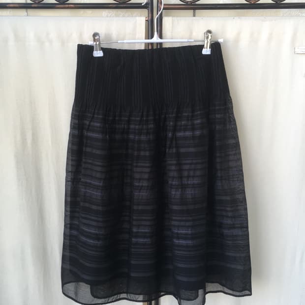 jpn vintage 블랙 아카이브 스트라이프 미디스커트