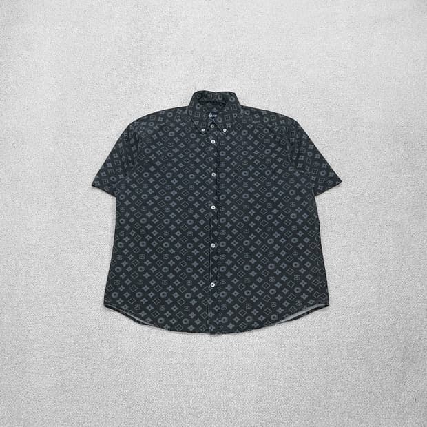 스투시 Stussy 00s 루이비통 패러디 모노그램 반팔 셔츠