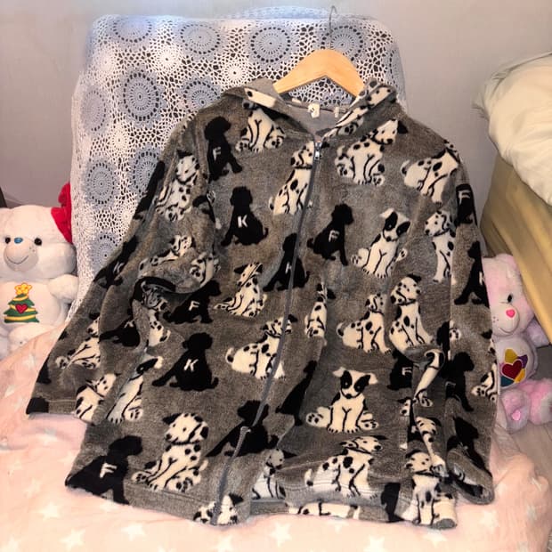 달마시안 후리스 후드집업