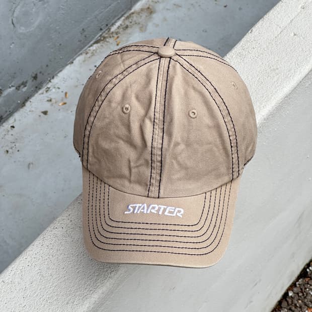 [F] 스타터 로고 베이지 볼캡 모자