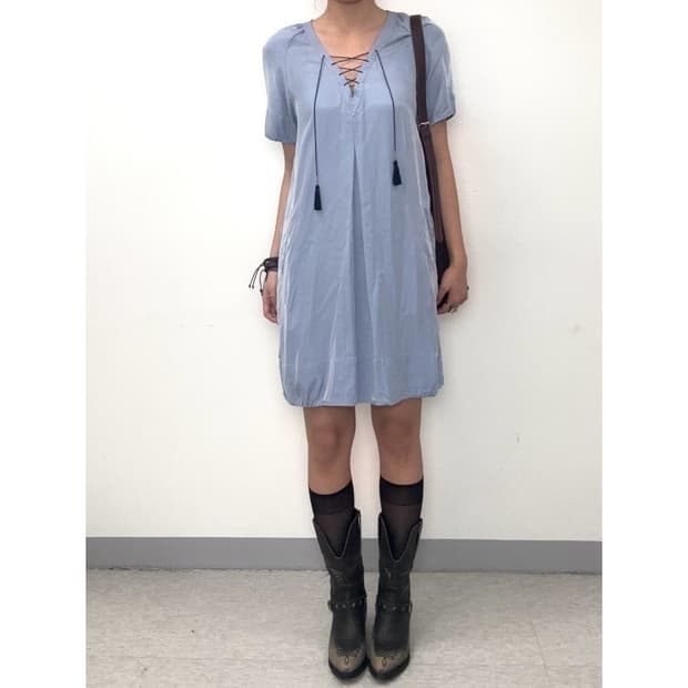 빈티지 히피 에스닉 반팔 원피스