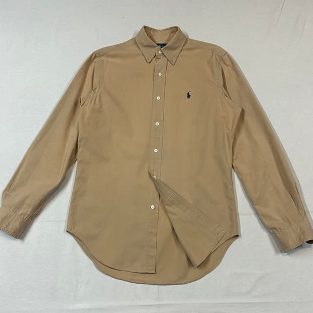 S) 폴로 랄프로렌 클래식핏 브라운 솔리드 셔츠