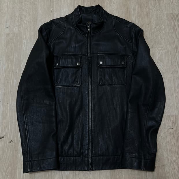 NII 남성 천연 양가죽 싱글 라이더 가죽자켓 M(95)
