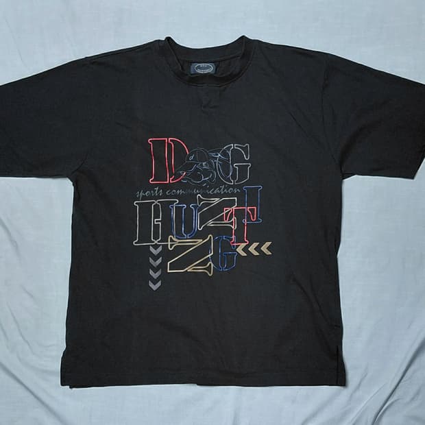 [M] 빈티지 DOG HUNTING 그래픽 반팔 티셔츠 (블랙)