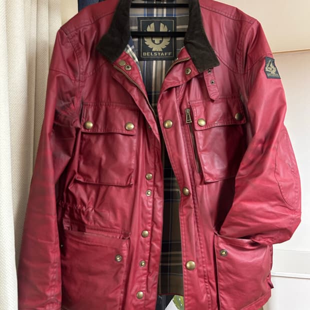 벨스타프 레드 왁스 빈티지 라이더 자켓