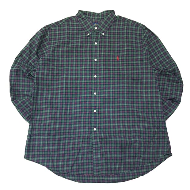CL578 2XL 폴로 00s 모던 블랙워치 타탄체크 셔츠 남방