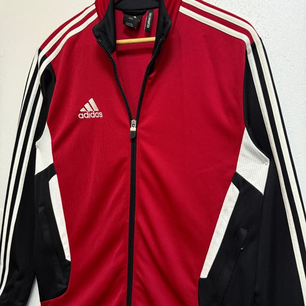 아디다스 삼선 트랙탑 집업 95 레드 져지 트레이닝 자켓
