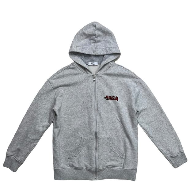 MSGM 키즈 그레이 후드집업