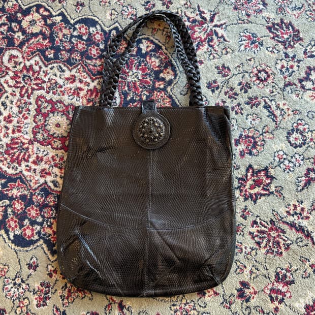 블랙 빈티지 토트백