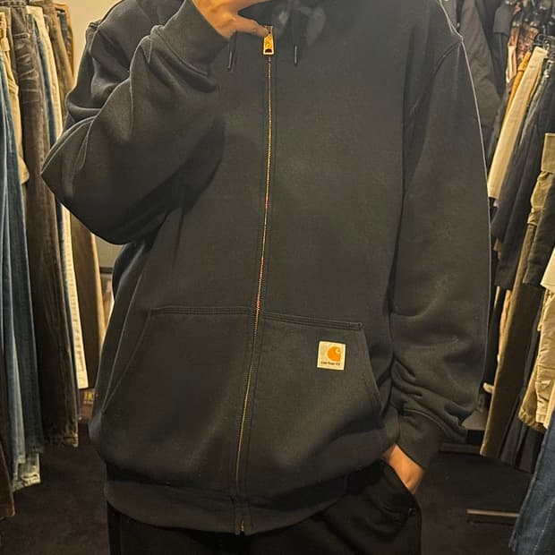 칼하트 후드 후디 스웻 집업 남색 네이비 L 100 오버핏 기모 워크