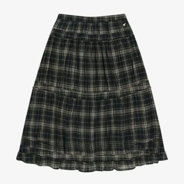코이세이오 셔링 미디스커트 체크