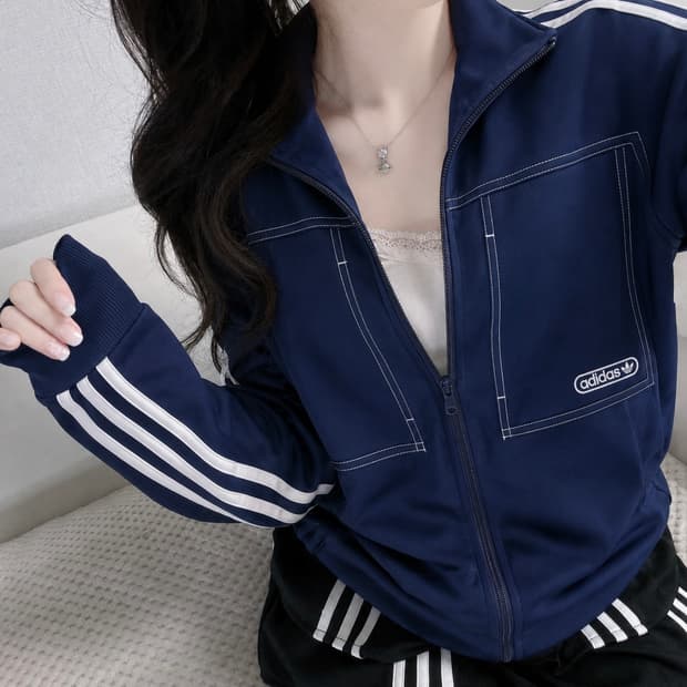 🐰아디다스 스티치라인 데일리 네이비 져지 집업🤍