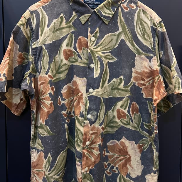 폴로 랄프로렌 빈티지 캠프 하와이안 반팔셔츠