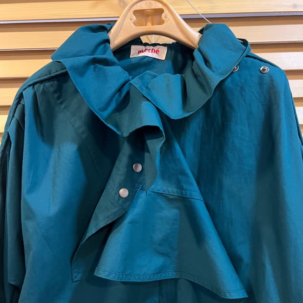 막스마라 아카이브 마쉐mache 여성청록셔링드레이프카라블루종자켓