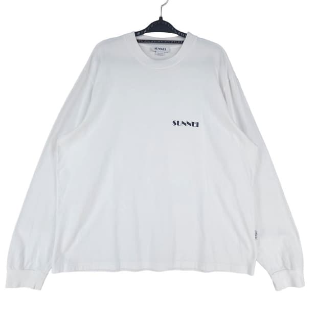 [남L]써네이 화이트 라운드 티셔츠[Y63-025]