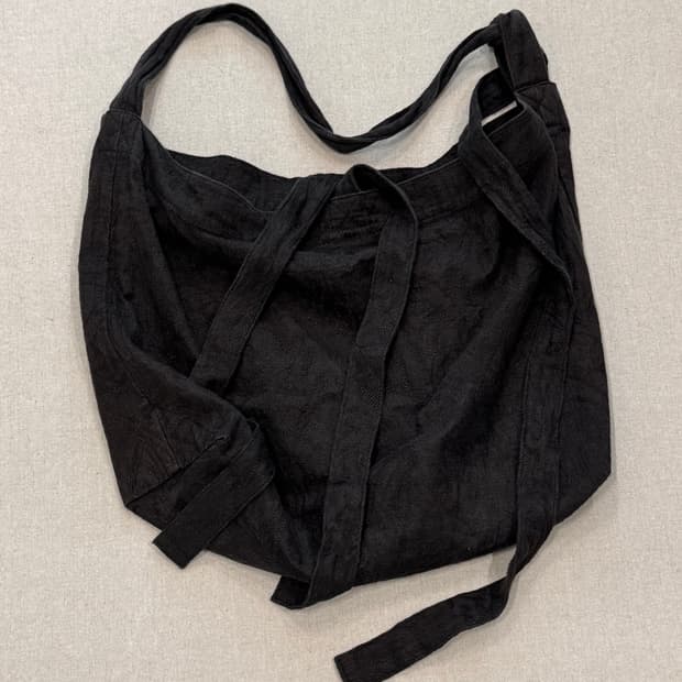 Klasica 우븐 자가드 린넨 리본 숄더백