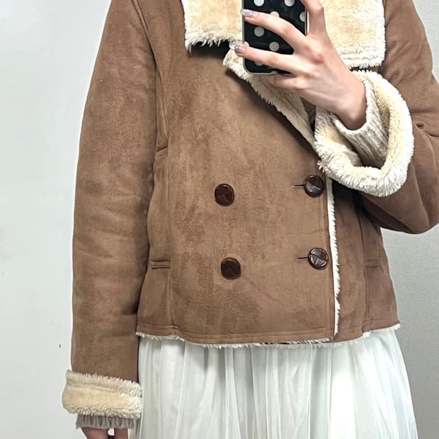 라떼맛 브라운 무스탕