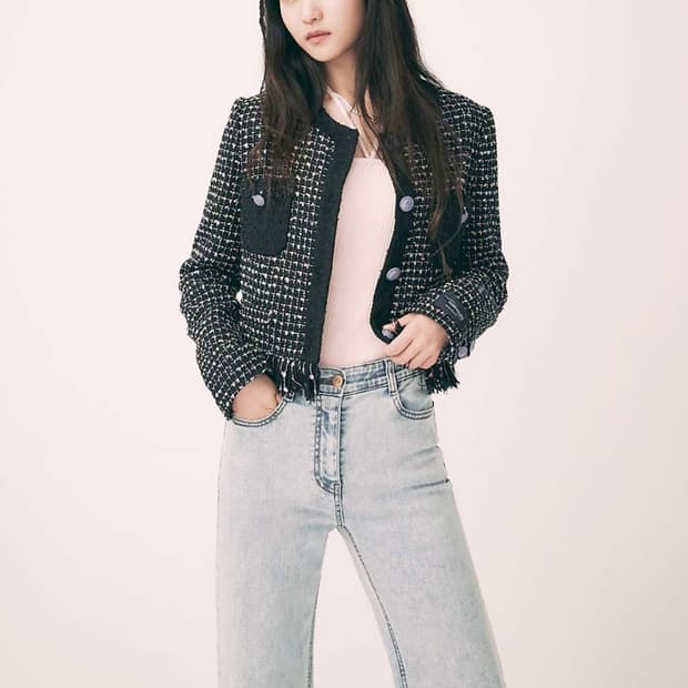 잇미샤 크롭 트위드자켓 55사이즈