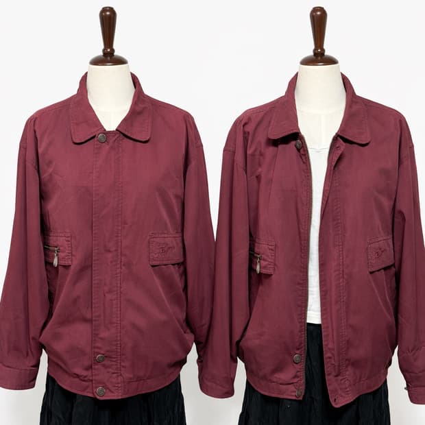에드윈 빈티지 버건디 코튼 블루종 자켓