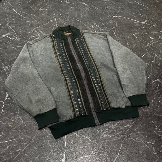 L(2XL) 일본 빈티지 오버사이즈 에스닉 니트 집업