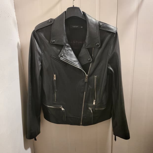 질스튜어트 블랙 가죽 라이더 자켓