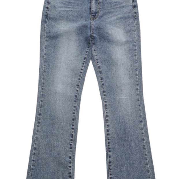 밀리언코르 시크릿밴드 라이트워싱 컷팅슬림부츠컷 팬츠