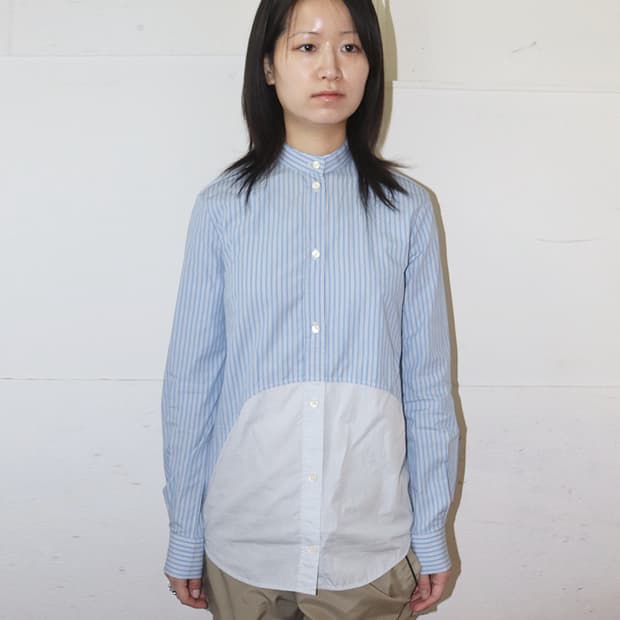 셀린느 by 피비 파일로 스트라이프 믹스드 패브릭 셔츠