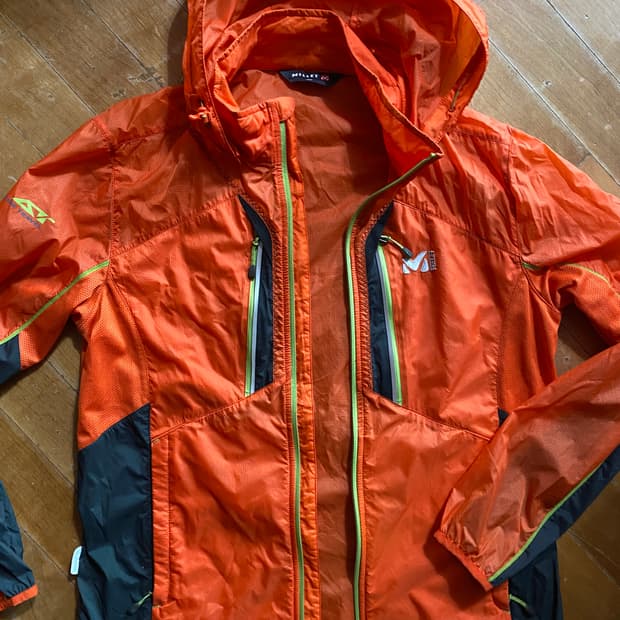 밀레 등산 바람막이 자켓 오렌지 100
