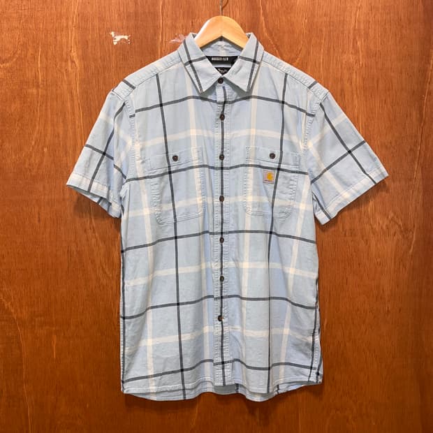 (M) Charhartt 칼하트 체크 반팔 셔츠 릴렉스드핏