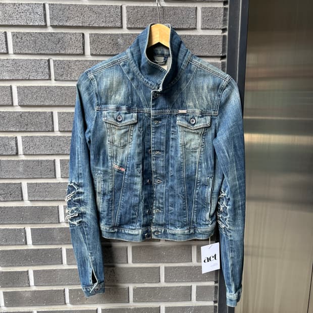 00s Diesel 디젤 엘보 립 데님 자켓