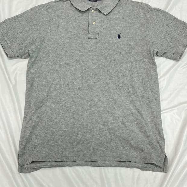 (XL) 폴로랄프로렌 커스텀슬림핏 PK 반팔 카라 티 그레이
