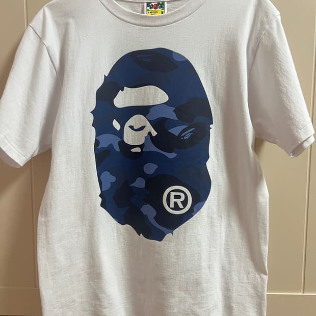 BAPE 베이프 Big Ape Head T-Shirt white navy