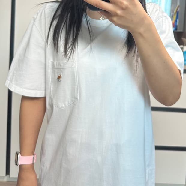 메종키츠네 포켓 반팔티 M