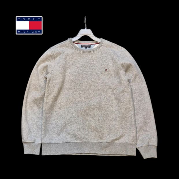 S 타미힐피거 그레이 맨투맨 