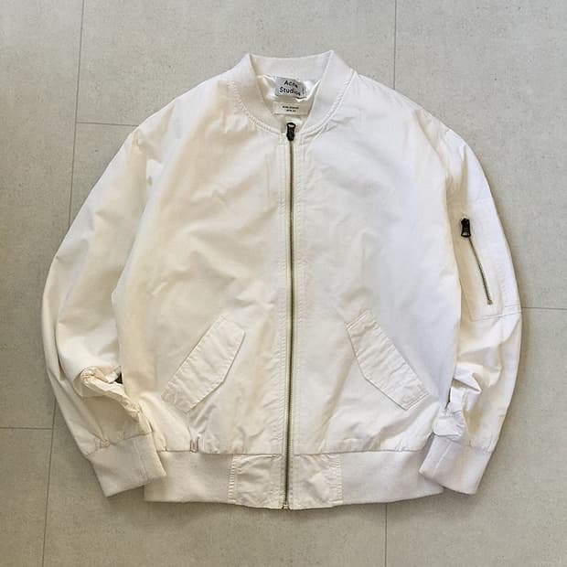 Acne Studios White Bomber Jacket 100