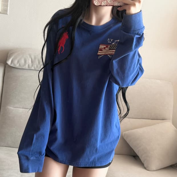 폴로 랄프로렌 빅포니 성조기 블루 긴팔