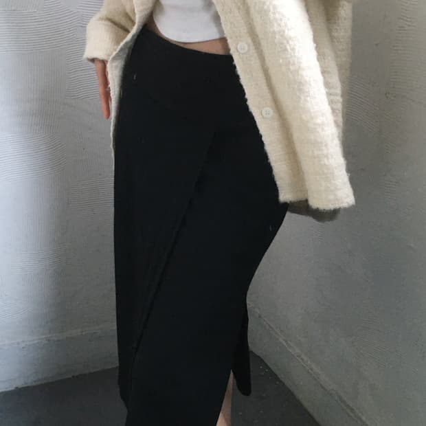 Helmut Lang 헬무트랭 블랙 미디 스커트 