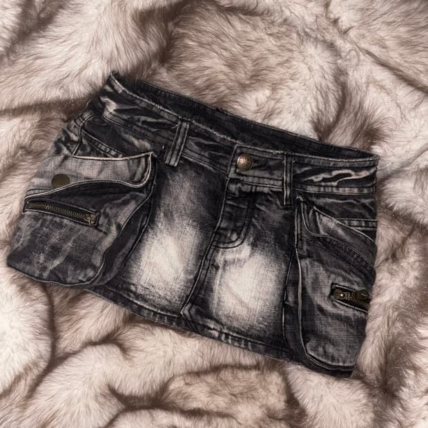 빈티지 워싱 숏스커트 