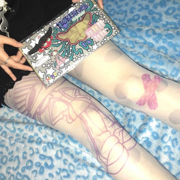 새상품 하이호체리 스타킹 패턴 일본빈티지 갸루 펑크