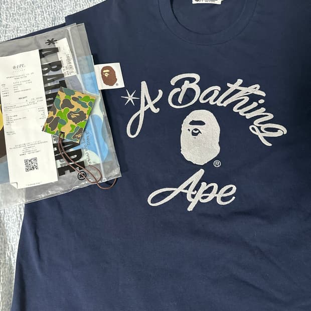 베이프 자수반팔티