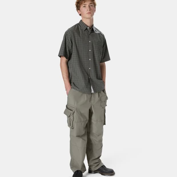 디스이즈네버댓 체크 숏슬리브 셔츠 네이비 L 사이즈