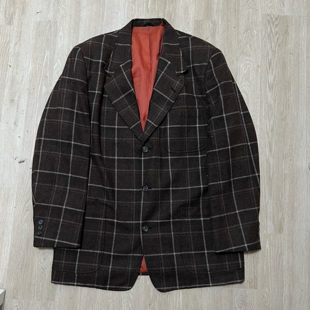 타미힐피거 남성 클래식 모직 체크 블레이저 정장 자켓 XL/105 