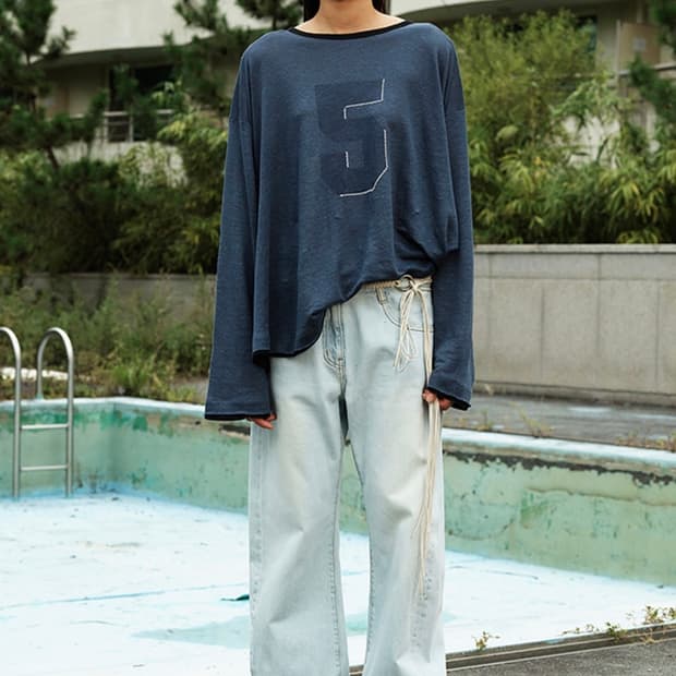 Open yy 오픈와이와이 CURVED JEANS, LIGHT BLUE