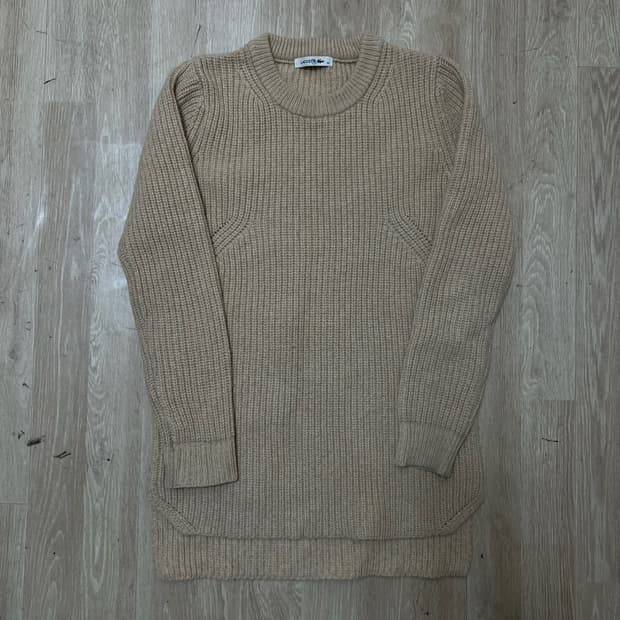 라코스테 여성 베이직 라운드 롱 니트 34 