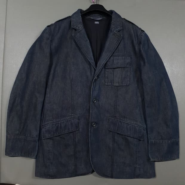 XL) 아르마니 익스체인지 테일러드 포켓 데님 블레이저 자켓 인디고